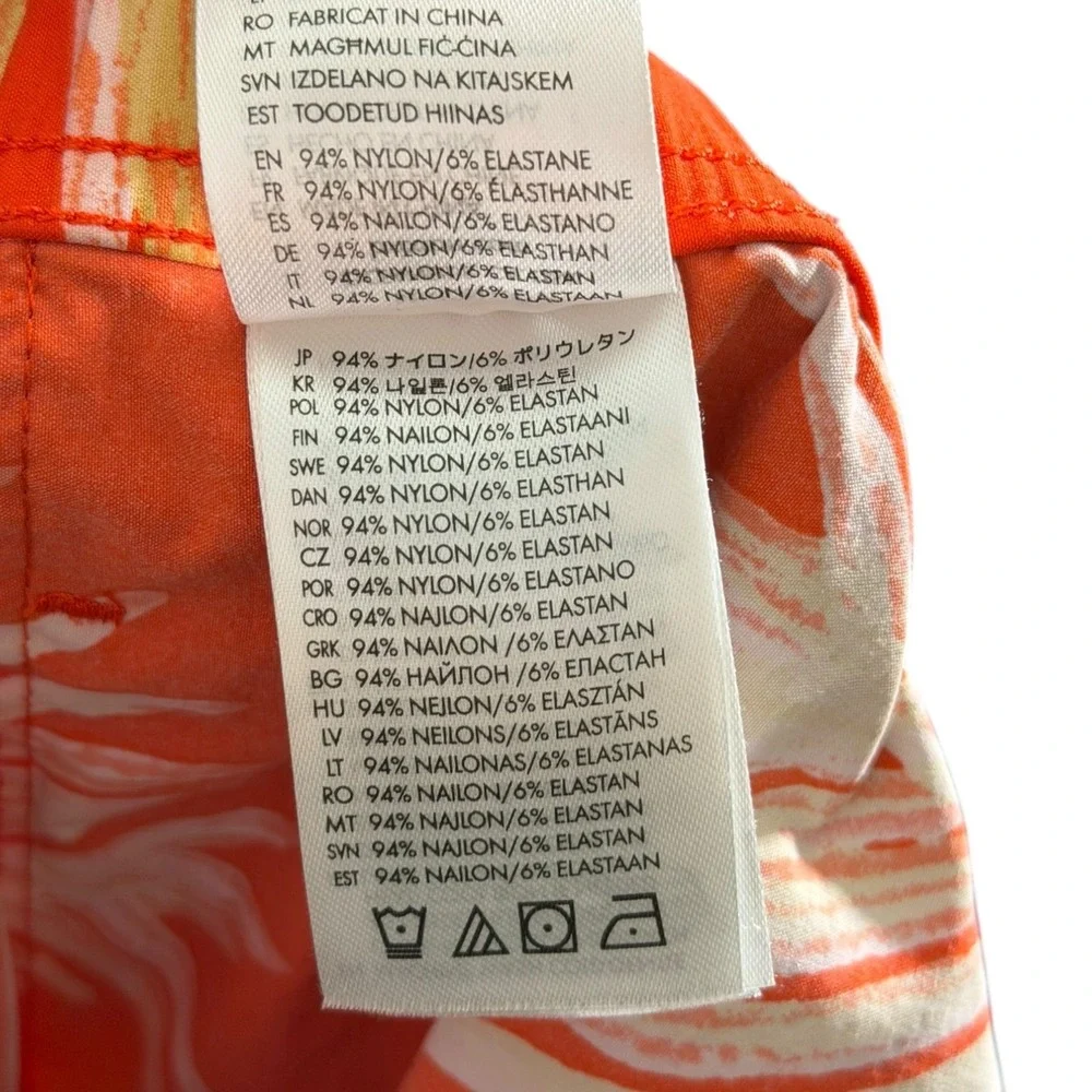 Brixton Tropical Palm Print Swim Board Shorts Orange 5
